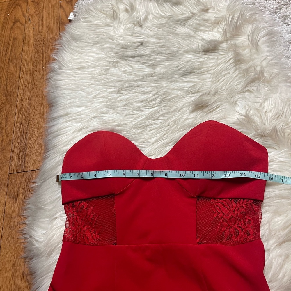 NBD Picture Me Red Lace Midi Dress Sweetheart - Picture 6 of 11